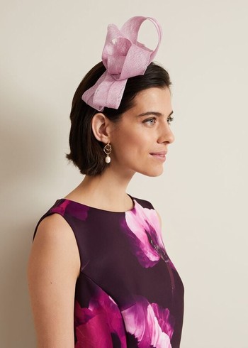 Phase Eight Large Bow Hats Pink USA | 9034586-WR